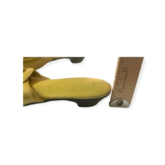 Vintage Polly of California Yellow Leather Sandals w/ metal Ring - Size 6.5-7 - Picture 10 of 12